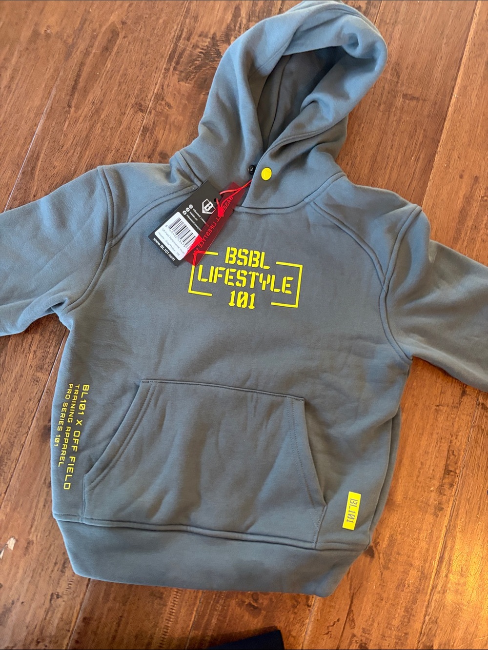 Lifestyle 101 Kids Hoodie in Gray with Yellow Logo